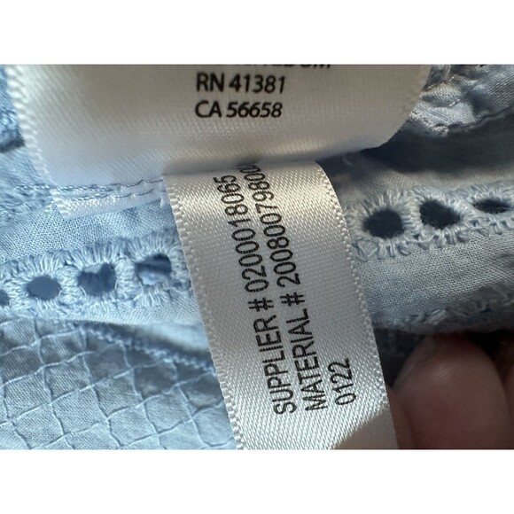 Lauren Ralph Lauren Women's Eyelet Cotton Shirt  Medium, Indigo Sail - Picture 9 of 11